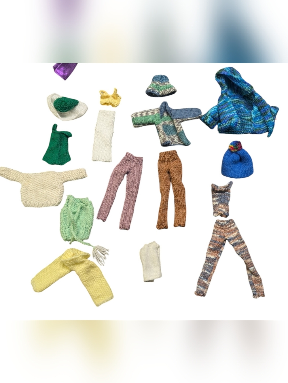 Handmade Knit Doll Clothes Lot 🧶 Barbie Outfits Cozy Vintage Bundle